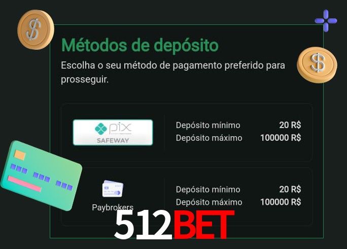 O cassino 512bet oferece uma grande variedade de métodos de pagamento